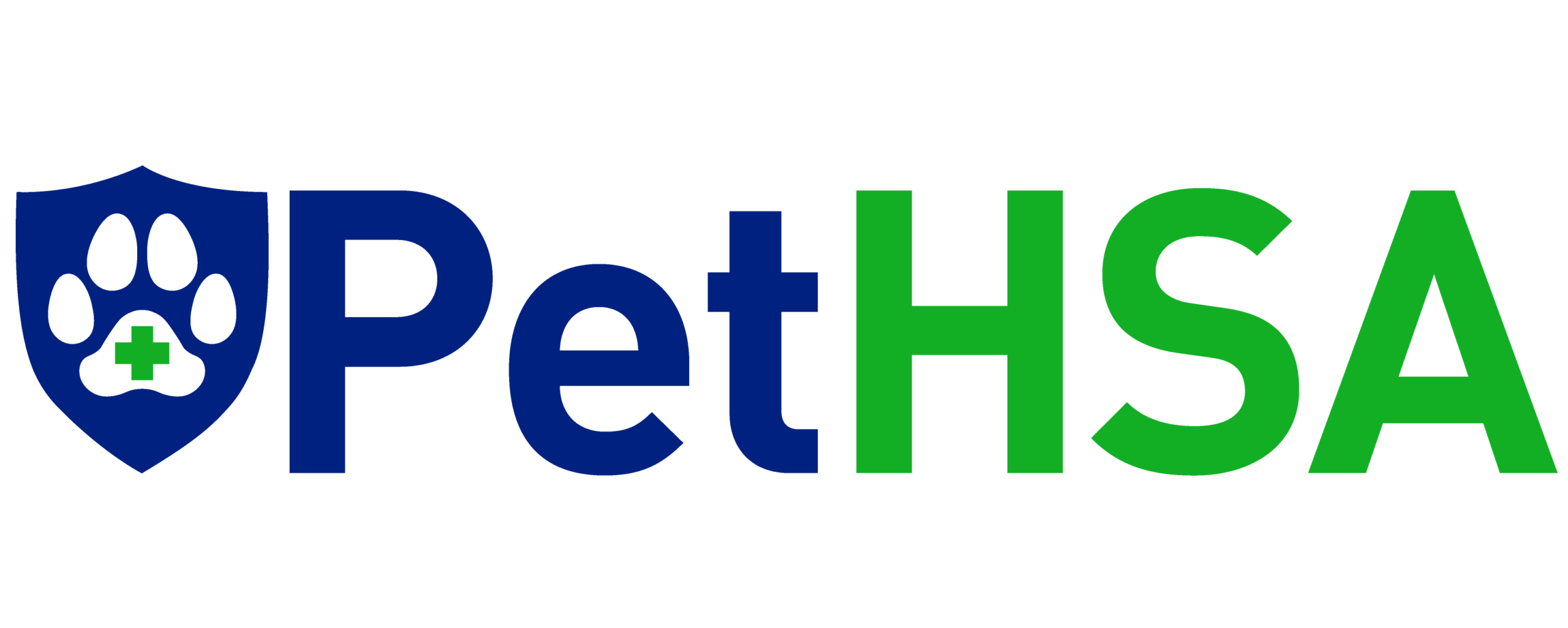 PetHSA logo featuring a blue paw and green medical cross, symbolizing smarter financial care for pets.